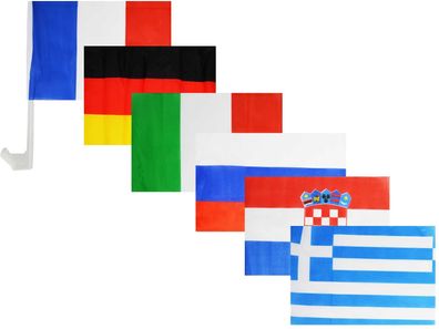 2 Stück Auto Flagge Autoflagge Fahne Auto WM 2018 Deutschland DE FR RU KR IT GR