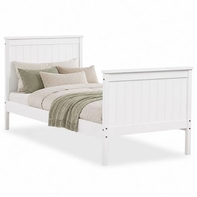 Jugendbett Einzelbett Holzbett Bettgestell 90x200 weiß Tagesbett Bett Kiefer 1419