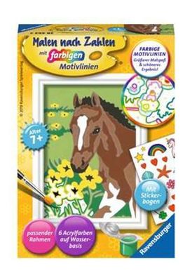 Fohlen - Malen nach Zahlen Malbuch Pferde Spielzeug Ausmalen