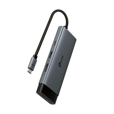 TP-Link UH7021C Schnittstellen-Hub USB Typ-C 5000 Mbit/s Aluminium, Schwarz