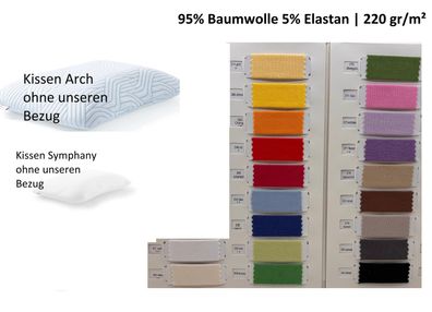 Kissenbezug passend Tempur Arch / Symphony Kissen Baumwolle Elastan 60/63x40/43