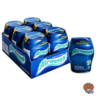 Wrigley`s Airwaves Menthol & Eucalyptus Kaugummi, 6x 70g