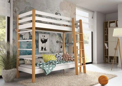 Etagenbett ZOYA - Stockbett aus Holz, Kinderbett mit Lattenrost, Hochbett