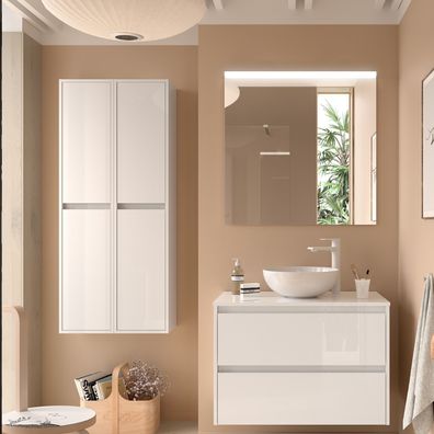 BadezimmermÃ¶bel BALTIC 1000 2 Schubladen WHITE GLOSS + Waschtisch-Platte