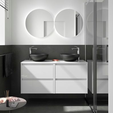 BadezimmermÃ¶bel BALTIC 1400 4 Schubladen WHITE GLOSS + Waschtisch-Platte