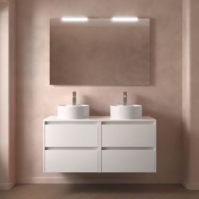 BadezimmermÃ¶bel BALTIC 1200 4 Schubladen WHITE GLOSS + Waschtisch-Platte