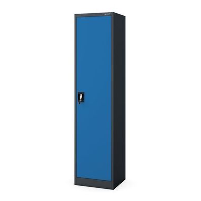 Akten-Karteischrank mit Schlüssel, anthrazit-blau: ALEX 450 x 1850 x 400 mm