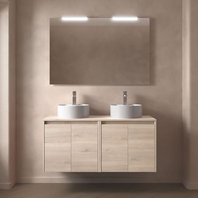 BadezimmermÃ¶bel BALTIC 1400 4 TÃ¼ren Natural + Waschtisch-Platte