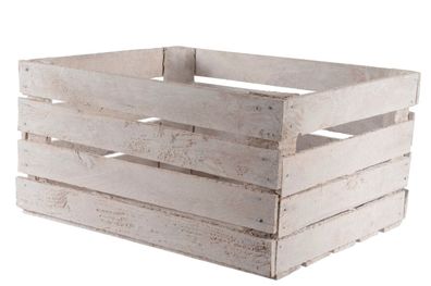 Holzkiste Apfellattenkiste weiß Lagerkiste aus Holz 40 x 50 x 30 cm