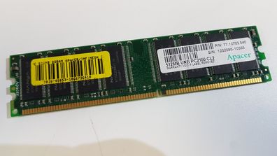 512MB DDR Ram UNB PC2100 CL2 Apacer