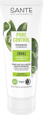 6x Sante Pore Control Reinigungsgel mit BHA, Niacinamid Effekt & Bio-Grüner Tee