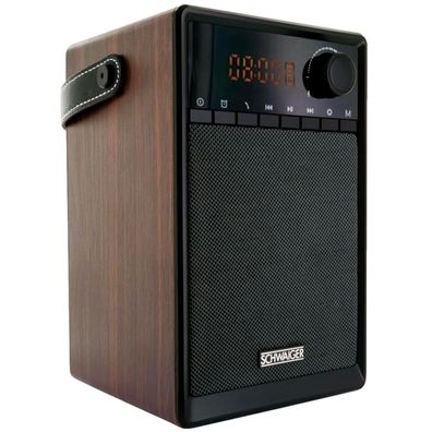 Schwaiger Radiowecker tragbar Bluetooth Lautsprecher Wecker LED Display Sleep