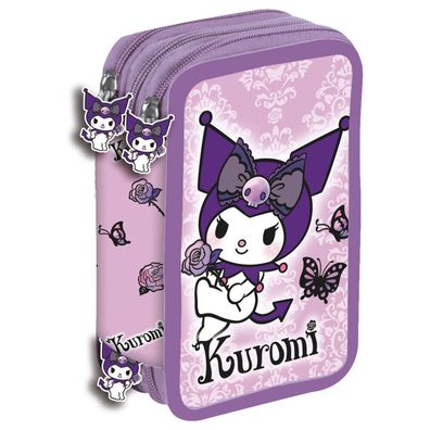 Hello Kitty Kuromi Dreifach-Federmäppchen, lila