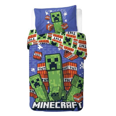 Minecraft Bettwäsche Set Baumwolle Bettbezug Kissenbezug 140 x 200 cm 60 x 63 cm