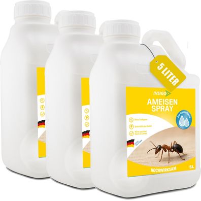 INSIGO 3x5L Ameisenspray Ameisenmittel Ameisenschutz Abwehr Ameisen fernhalten