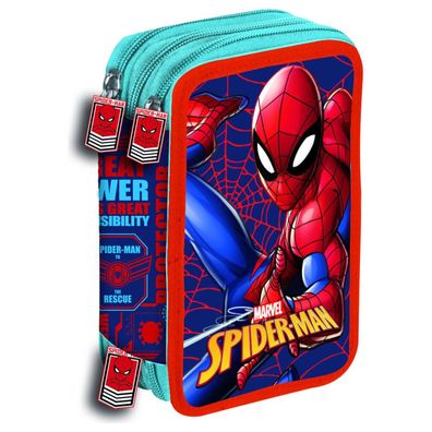 Marvel Spiderman Web Federmäppchen, dreifach