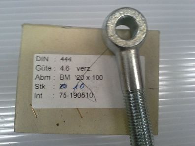 Augenschrauben M20 x 100 4.6 VZ DIN 444- 1 Stk
