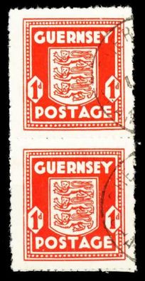 BES 2WK Guernsey Nr 2aw gestempelt SENKR PAAR X417EF2