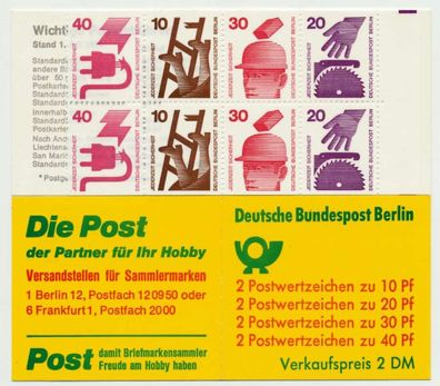 BERLIN Markenheftchen Nr MH 09c IoZ postfrisch SC1D86E