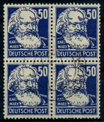 SBZ ALLG. Ausgaben Nr 224 zentrisch gestempelt Viererblock X8E6AF2