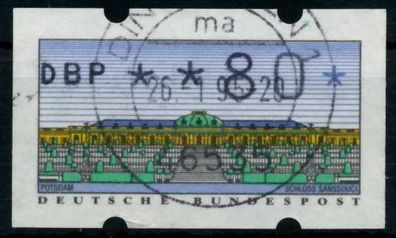 BRD ATM 1993 Nr 2-1.1-0080 zentrisch gestempelt X97439E
