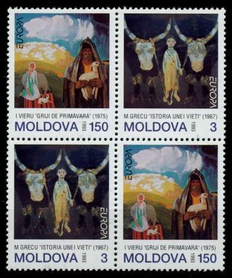 Repubik MOLDAU 1993 Nr 94-95 postfrisch Viererblock X691C16