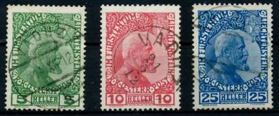 Liechtenstein 1912 Nr 1x-3x zentrisch gestempelt X6A8D56
