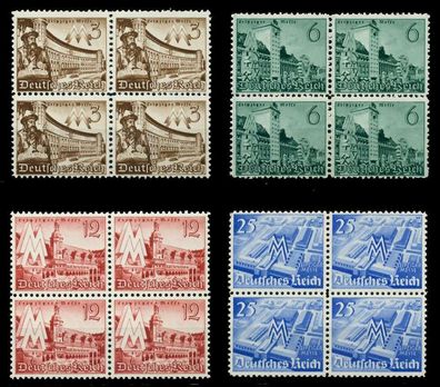 3. REICH 1940 Nr 739-742 postfrisch Viererblock X77D652