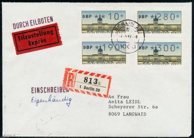 BERLIN ATM Nr VS1-10-300 EST BRIEF FDC X7E470E