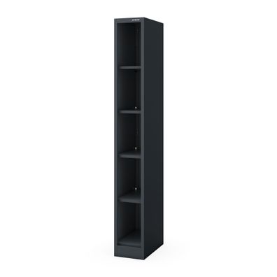 Schmales Metallregal für die Archivierung von Dokumenten, anthrazit 250 x1850 x450 mm