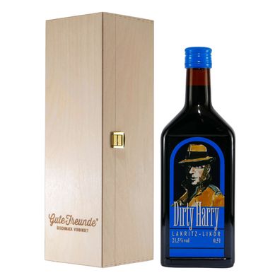 Dirty Harry Lakritz-Likör mit Geschenk-Holzkiste