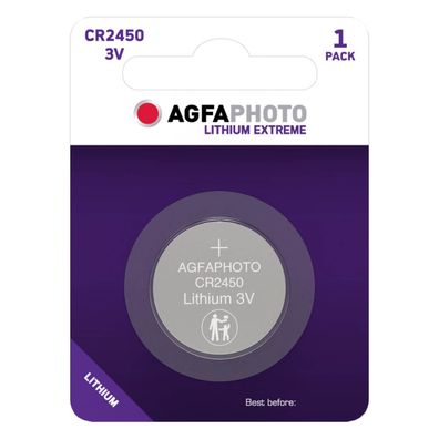 Agfaphoto Batterie Lithium Knopfzelle CR2450 3V Extreme CR 2450