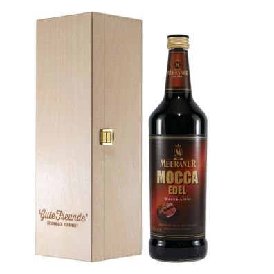 Meeraner Mocca Edel Likör mit Geschenk-Holzkiste