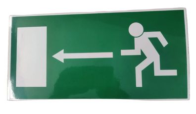 Rettungswegschild E01L - Pfeil nach links, 300 × 150 mm
