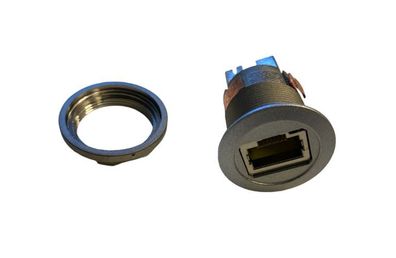 Schlegel RRJ RJ45EMV STB RJ45-Rundsteckverbinder Buchse zur Schalttafeleinbaumontage