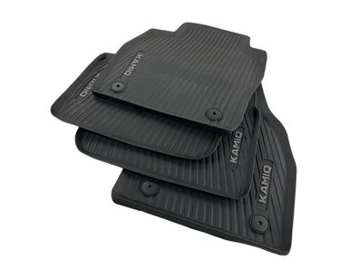 Original Skoda Gummimatten Fussmatten schwarz Kamiq Scala NW1 mit Logo Allwetter
