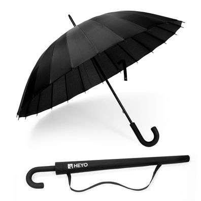 Regenschirm 106 cm, XXL Stockschirm mit 24 Streben Windfester Schirm Langschirm