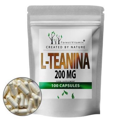 L-Theanin 200mg - 100 Kapseln - L Theanin 99% - Aminosäure - Forest Vitamin