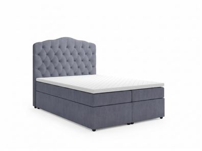 Stilvolles graues Bett 140 x 200 Bett mit Stauraum Boxspringbett Schlafzimmer