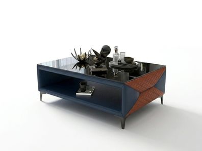 Couchtisch Modern Blau Braun Hochglanz Elegant Wohnzimmertisch Luxus