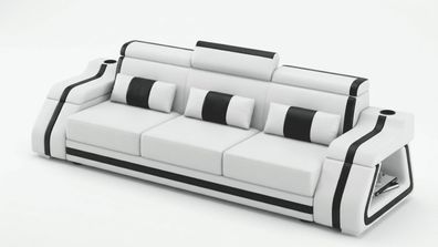 3-Sitzer Sofa Weiß Schwarz Modern Wohnzimmer Couch Design Möbel Luxus