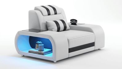 Sessel Modern Weiß Schwarz LED Premium Sessel Relaxsessel Komfort *