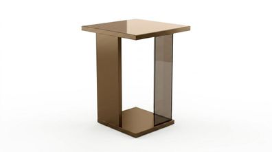 Eleganter Beistelltisch Bronze Glas Design Moderner Luxus Tisch