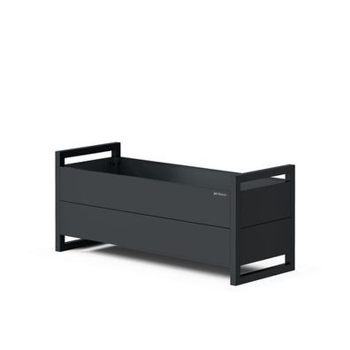 Niedrige Blumenkübelverkleidung aus Metall, anthrazitfarben 1000 x 430 x 380 mm