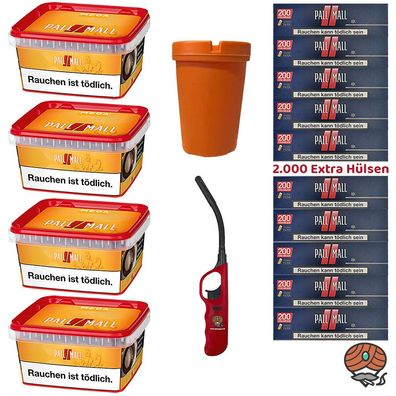 Pall Mall Allround Volumentabak Mega Box 4x 145g, Red Xtra Hülsen, Zubehör