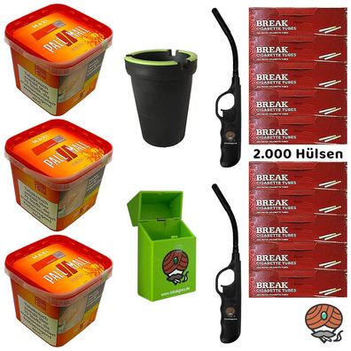 Pall Mall Allround Volumentabak Maxi Box 3x 310g, Hülsen, Zigarettenbox, Ascher
