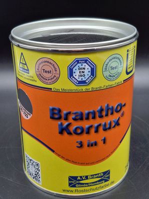 750ml Brantho Korrux 3in1 DB 703 glimmeranthrazit Rostschutz & Metallschutz Farbe