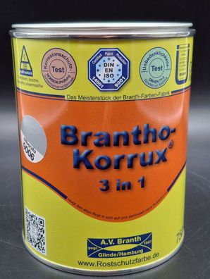 750 ml Brantho Korrux 3in1 silberalu 9006 Rostschutz & Metallschutzfarbe