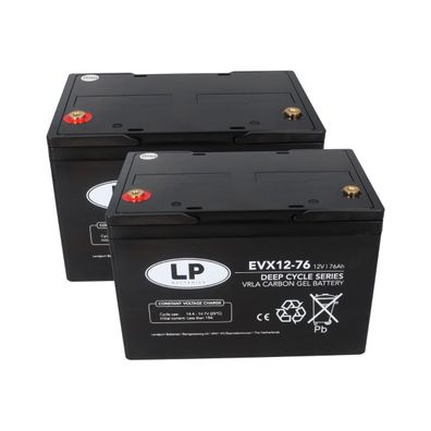 2er Set Landport EVX12-76 T6 12V 76Ah M6 Schraubanschluss AGM