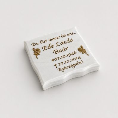 Grabkissen Klassisch 45x45x5 cm inkl. Gravur & Lieferung, Grabstein für Urnengrab